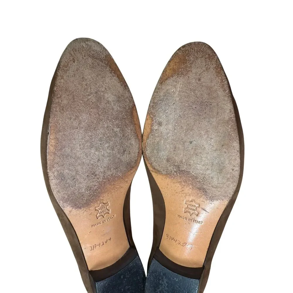 Vintage Salvatore Ferragamo Boutique Bow Loafers Womens 6.5 Brown Suede Flats